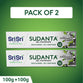 Sudanta Gel Toothpaste - With Charcoal & Salt. SLS Free. Non - Fluoride - 100% Vegetarian, 100g - Pack of 2