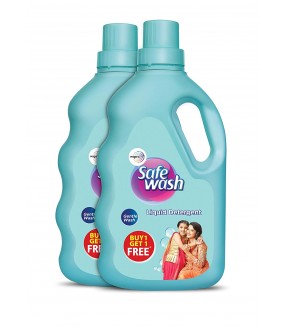 SAFE WASH GENTLE WASH LIQUID - LIQUID DETERGENT , 1 LITER (BUY 1 GET 1 FREE)